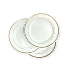 Kit Pratos de acrílico Luxo Prata Sobremesa 18cm-25un
