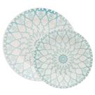 Kit Pratos Rasos e Fundos Donna Mandala 12 Peças Oxford Cerâmica