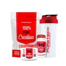 Kit Pré Treino 100g, Creatina Pura 500g, Bcaa 120Cps, Coqueteleira PURETECH