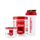 Kit Pré Treino Atomic Maça Verde 300g + Creatina Crea+Tech 96g + Coqueteleira PURETECH