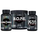 Kit pré-treino bope (limão) + bcaa + creatina