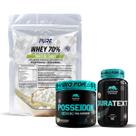 Kit Pré Treino Posseidon + Duratext + Whey Concentrado Pure