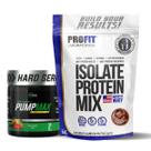 Kit Pré Treino Pump Max 210g Laranja e Acerola + Whey Protein Mix 900g Chocolate Profit