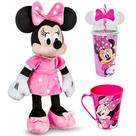 Kit Premium da Minnie Rosa 45cm c/ Som Copo e Caneca Multikids