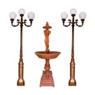 Kit premium poste iluminação jardim chafariz fonte pronto artes