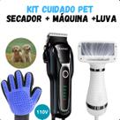 Kit Premium Tosa 1991: Secador 2 em 1, Máquina e Luva Ajustável Azul