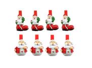 Kit Prendedores Decorados Resina Natal Papai Noel Presilha 5cm 8 Peças - Magizi