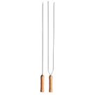Kit Preparo Churrasco 2 Espetos Churrasqueira 65cm Simples e Duplo Cabo Madeira Kit Preparo Churrasco 2 Espetos Churrasqueira 65cm Simples e Duplo Cabo Madeira