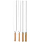 Kit Preparo Churrasco 4pcs Churrasqueira Espetos 65cm Simples e Duplo Cabo Madeira Kit Preparo Churrasco 4pcs Churrasqueira Espetos 65cm Simples e Duplo Cabo Madeira