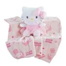 Kit Presente Baby Manta com Bichinho de Pelúcia Hello Kitty Rosa Claro BENE CASA