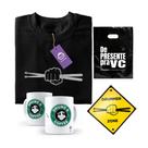 Kit Presente Baterista - Mão Batera Completo com Camiseta, Caneca e Placa Decorativa