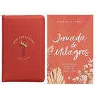 Kit presente dia das mães - bíblia c zíper courosoft vermelha + livro jornada de milagres
