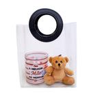 Kit Presente Dia das Mães Caneca Vidro Mãe + Urso + Sacola Cor:A Melhor Mãe + Sac.Preto