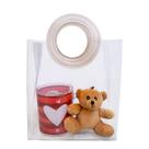 Kit Presente Dia das Mães Caneca Vidro Mãe + Urso + Sacola Cor:Se diz Amor + Sac.Bege