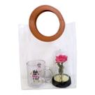 Kit Presente Dia das Mães Rosa + Caneca de Vidro + Sacola Cor:Rosa Pink