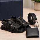 Kit Presente Dia Dos Pais Sandália Masculina Modelo Franciscana Cinto Social E Carteira Kit Presente Dia Dos Pais Sandália Masculina Modelo Franciscana Cinto Social E Carteira