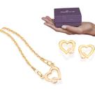 Kit Presente Feminino Rommanel Colar + Brincos Banhados A Ouro 18k Perfeito