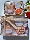 Kit Presente Mini Spa Sabonete Massageador+Vela Aromática+Escalda Pés Efervescente Flower