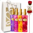 Kit Presente Phytoderm Deo Colônia: Intense Love, Sexy Girl, Pure Secret e Vanilla Kiss 200ml e Rosa com Ursinho