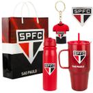 Kit Presente Torcedor Garrafa Caneca Chaveiro Broche - São Paulo