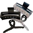 Kit Presilhas Piranhas de Cabelo Laço Geométrica Preta Degradê (4 Peças)