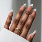 Kit Press On Nails Bartbox French Tip Almond Brown 30