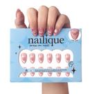Kit Press On Nails Nailique Short Almond Cat Eye de 26 unidades