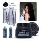 Kit Preto Azulado ( 2 Colorações, 2 Ox E 1 Matizador 500G Black ) Mairibel