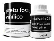 Kit Preto Fosco Vinílico Washprimer Maxi Rubber 900ml C/cat