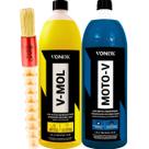 Kit Produtos Para Lavar Carro Moto Caminhão Limpeza Pesada 1,5L Moto-V V-Mol Vonixx Pincel