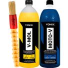 Kit Produtos Para Lavar o Carro Caminhão Moto Barro Sujeira Pesada V-Mol 1,5L Moto-V 1,5l Pincel Roma