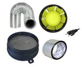 Kit Profan Exaustor 150mm + Filtro Carvão Ativado + Duto Grow Indoor