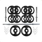 Kit Profissional 30 Kg de Anilhas + 2 Barras de 40cm + Barra de 160cm Kit Profissional 30 Kg de Anilhas + 2 Barras de 40cm + Barra de 160cm