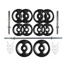 Kit Profissional 30 Kg de Anilhas + 2 Barras de 40cm + Barra de 160cm