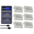Kit Profissional 6 Baterias LP E8 com Carregador Duplo LCD USB Para Câmeras Canon EOS Rebel T2i T3i T4i T5i Kiss X4, X5, X6