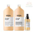 Kit Profissional Absolut Repair LOréal: Shampoo 1,5L + Condicionador 1,5L + Sérum 90ml