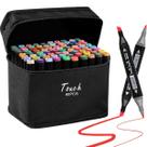 Kit Profissional com 80 Cores Ponta Duplas Caneta Marcador Touch Boobie Goods