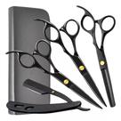 Kit Profissional de Corte 6 Peças Tesouras + Navalha com Estojo Barbeiro ou Cabeleireiro