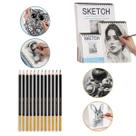 Kit Profissional de Desenho com 12 Lápis Grafite Graduados F8B e Sketchbook 160g para Ilustração Esboço - Kit Profissional de Desenho com 12 Lápis Grafite Graduados F8B e Sketchbook 160g para Ilustração Esboço -