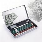 Kit Profissional de Desenho Completo 11, 20 e 28 Peças com Lápis Grafite Carvão Esfuminhos e Estojo Metal -