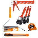 Kit Profissional Pincel Rolo Aplicador Estilete Trena