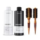 KIT PROGRESSIVA BAMBARRÔ 1L + ESCOVA MADEIRA THERMAL CERAMIC 65mm + 47mm