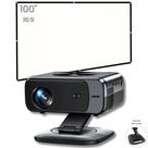 Kit Projetor XIWBSY M05 800 ANSI Lumens Android 12 Bluetooth 5.3 Wifi 5 + Tela Reflexiva 100 Pol 16:9 Branca Com Furos