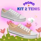 Kit promocional 2 tênis infantil meninas com glitter brilhante