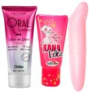 Kit Promocional Erótico com Oral Gourmet Chiclete, Xana Loka e Vibrador de Ponto G
