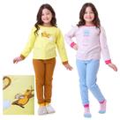 Kit Pronto 4 Peças Pijama Macio Comprido, Longo Infantil 2 Camisas 2 Calças 1 a 10 anos