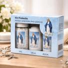 Kit Proteção Água Sal e Vela Nossa Senhora das Graças
