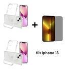 Kit Proteção Com 2UN Capa Capinha Anti Impacto + 1UN Película 3D De Vidro Para Iphone 13