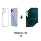 Kit Proteção Com 3UN Películas Privacidade 9D Fosca + 1UN Capa Transparente Anti Impacto Para Iphone 13 PRO