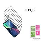 Kit Proteção Com 5UN Películas 3D De Vidro para Iphone 11 12 13 14 15 16